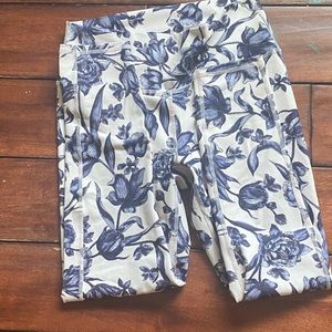 White with Blue Pretty Flowers